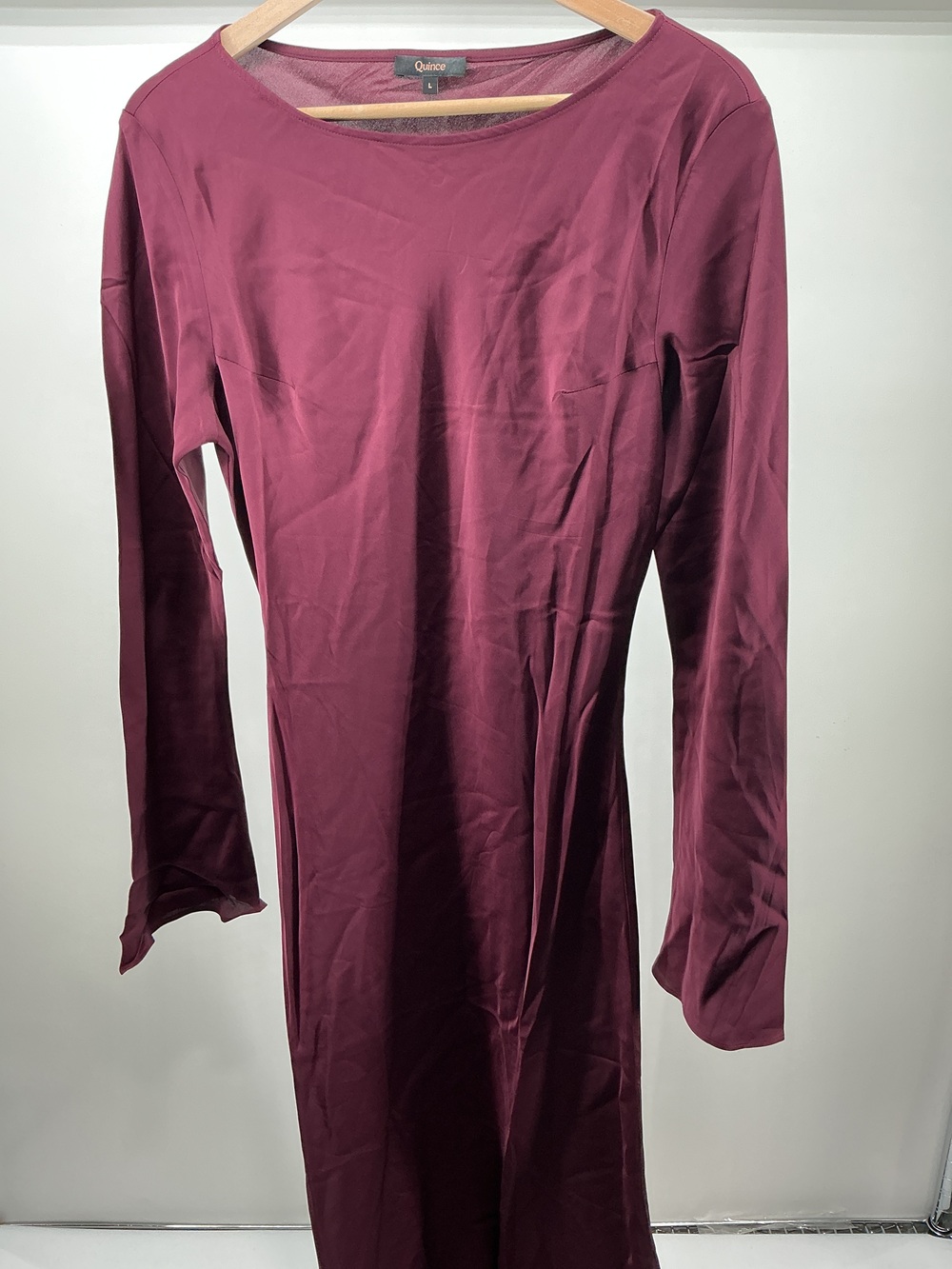 Washable Stretch Silk Long Sleeve Maxi Dress